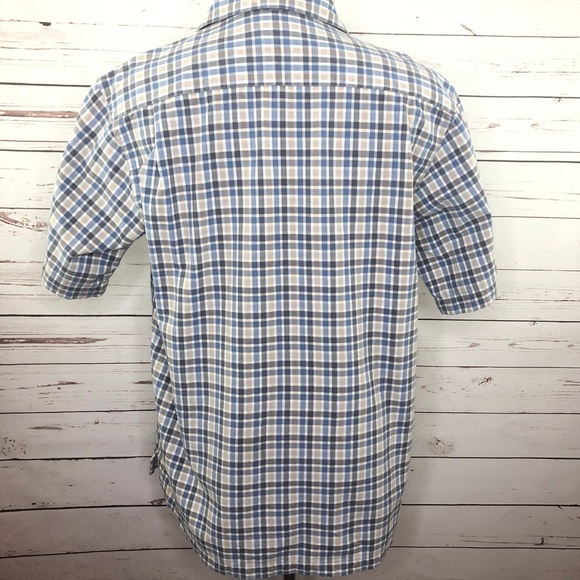 COLUMBIA Plaid Short Sleeve Shirt Men's Blue LG L - Picture 3 of 5